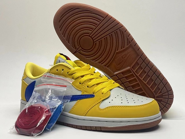 Women Jordan Shoes 1 Grade AAA Low Canary Travis Scott